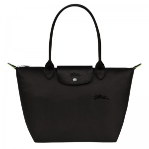 Black Longchamp Le Pliage Green M Women's Tote Bags | 0893-KSENH