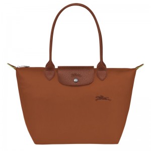 Brown Longchamp Le Pliage Green M Women's Tote Bags | 0241-LBQIX