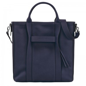 Navy Longchamp 3D L Women's Tote Bags | 5478-SJMNX