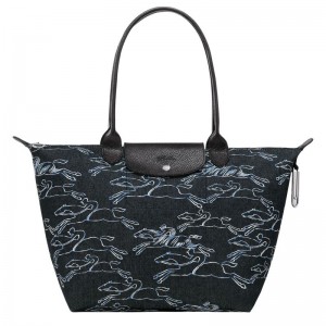 Navy Longchamp Le Pliage Collection L Women's Tote Bags | 2915-SRNYD