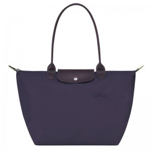 Navy Longchamp Le Pliage Green L Women's Tote Bags | 0573-DAUOK