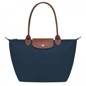 Navy Longchamp Le Pliage Original M Women's Tote Bags | 4751-NGJDL