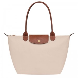 White Longchamp Le Pliage Original M Women's Tote Bags | 0146-XHLCY