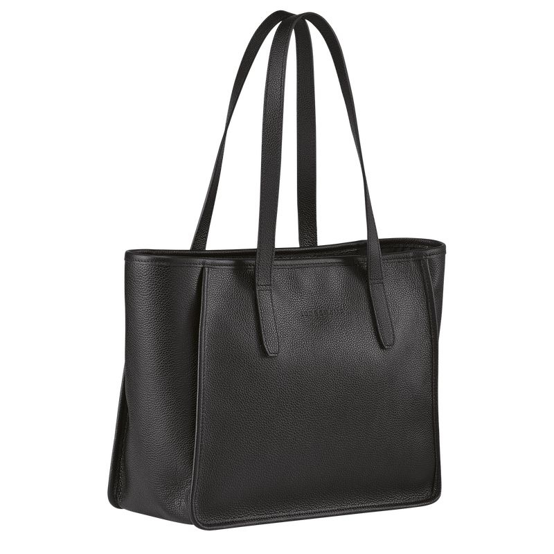 Black Longchamp Le Foulonné L Women's Tote Bags | 6815-DZOHI