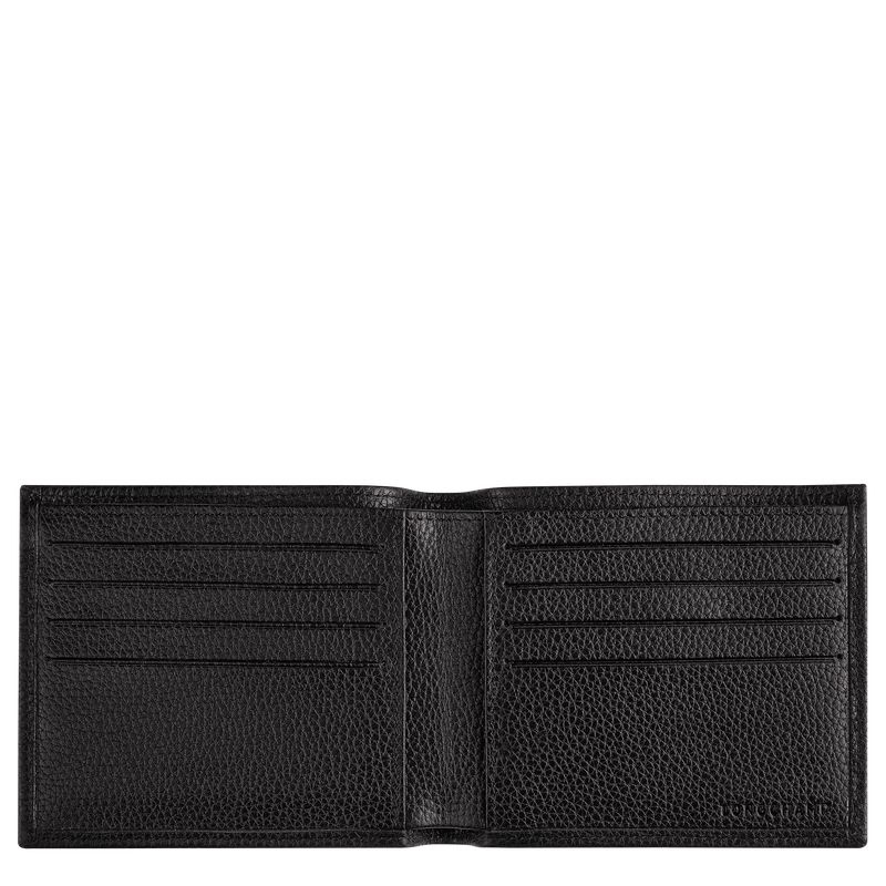 Black Longchamp Le Foulonné Women's Wallet | 6582-LGWYP