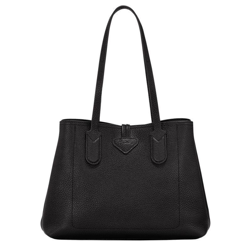 Black Longchamp Roseau Essential M Women's Tote Bags | 3816-APIQT