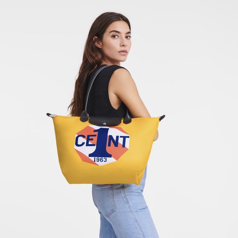 Blue Longchamp x Robert Indiana L Women's Tote Bags | 0268-WAUDY