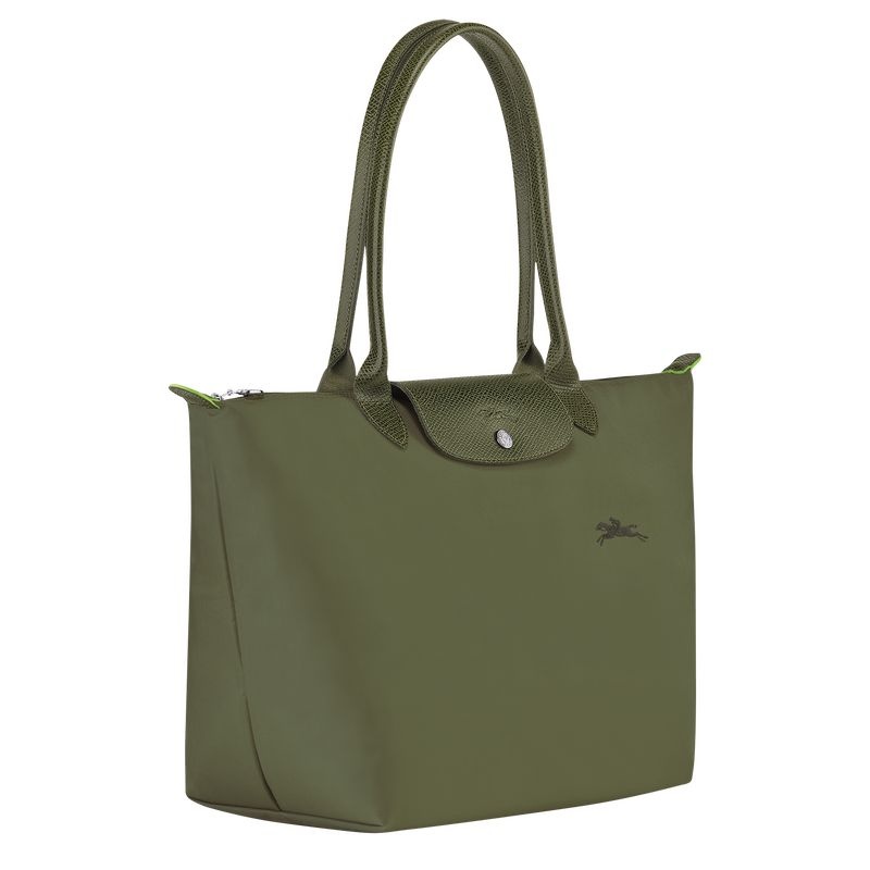 Green Longchamp Le Pliage Green L Women's Tote Bags | 7438-FVEKN