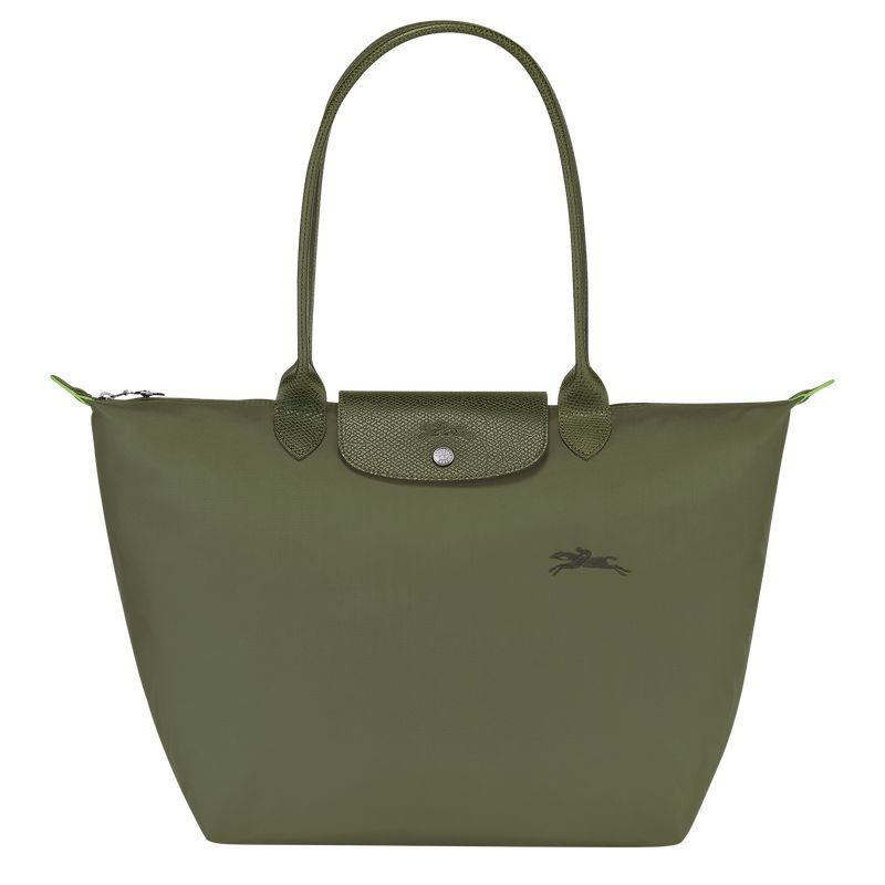 Green Longchamp Le Pliage Green L Women\'s Tote Bags | 7438-FVEKN