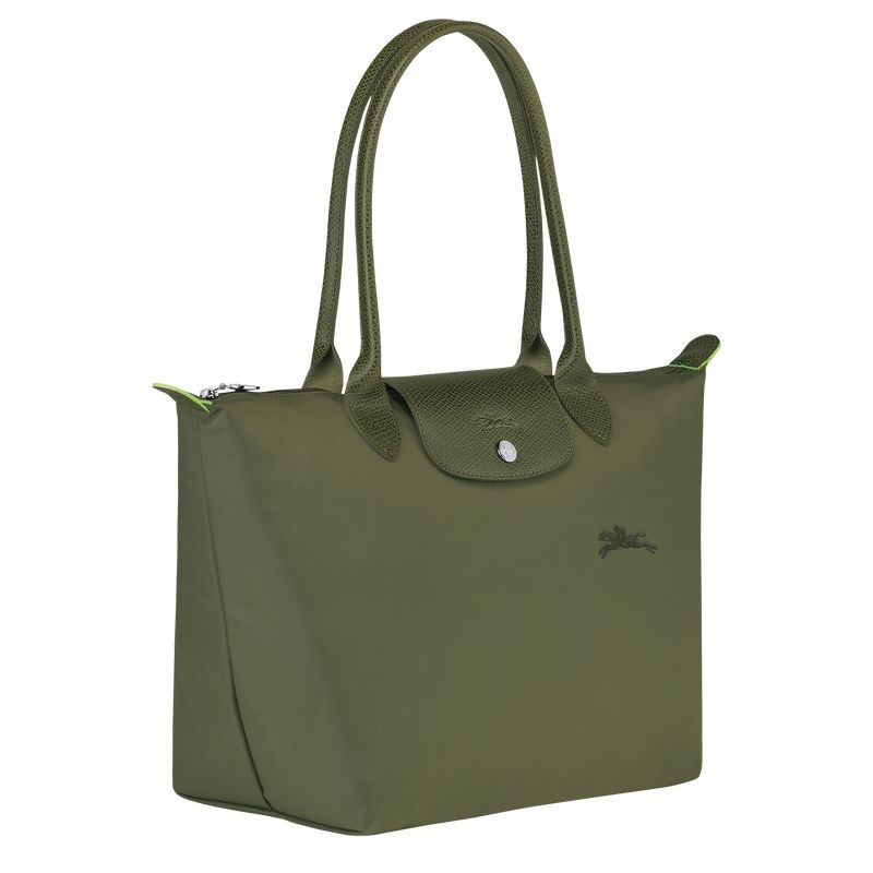 Green Longchamp Le Pliage Green M Women's Tote Bags | 7316-VZGXH