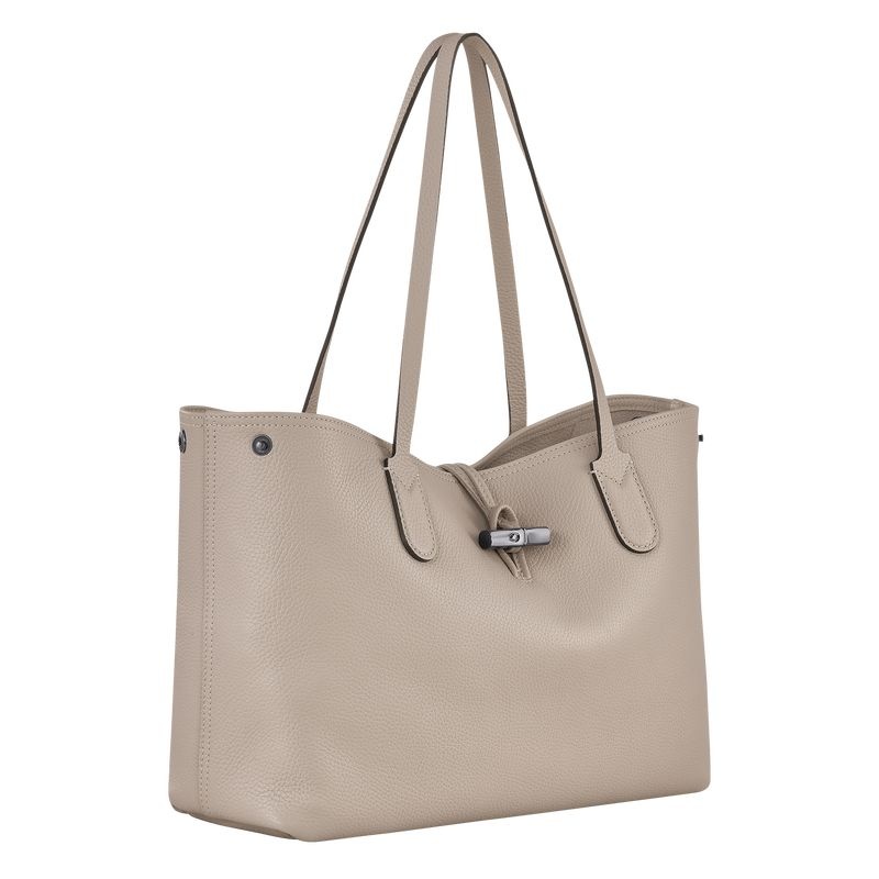 Grey Longchamp Roseau Essential L Women's Tote Bags | 7128-YKDMX