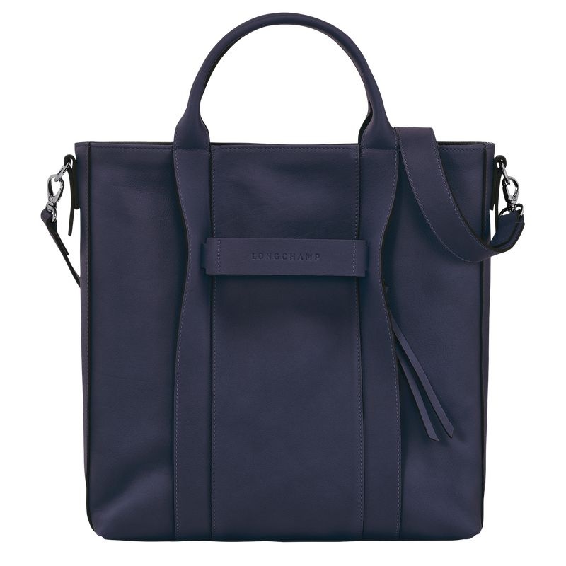 Navy Longchamp 3D L Women\'s Tote Bags | 5478-SJMNX