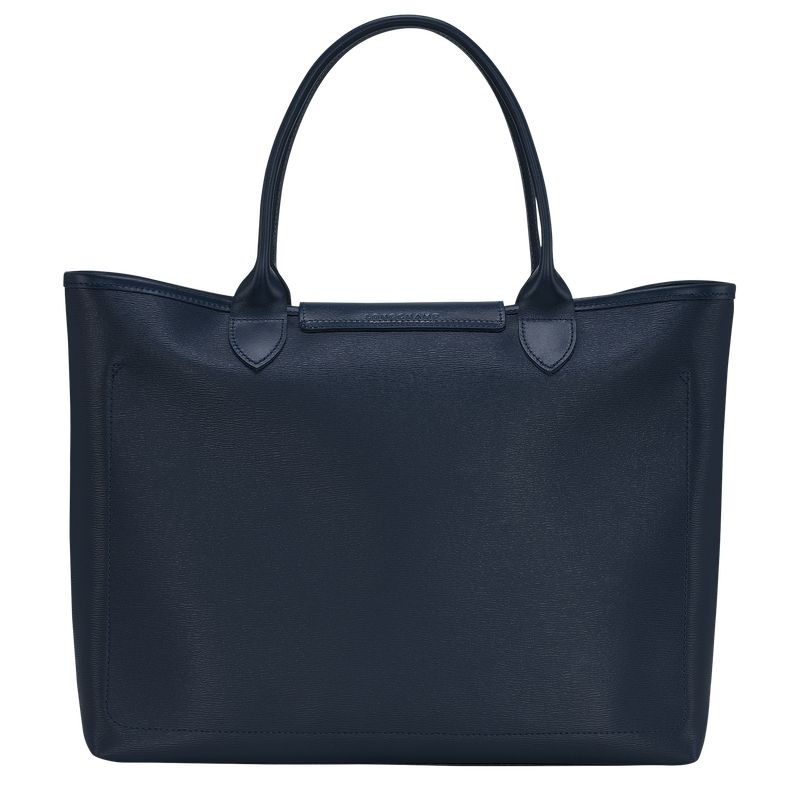 Navy Longchamp Le Pliage City L Women's Tote Bags | 8753-GVDCA