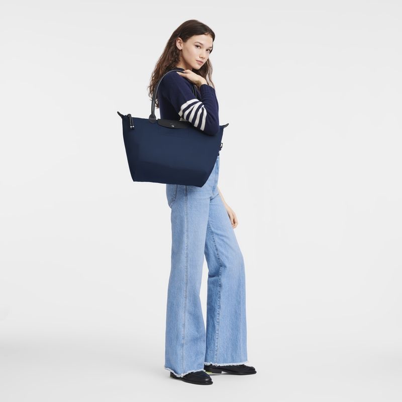 Navy Longchamp Le Pliage Energy L Women's Tote Bags | 5218-XRUHN