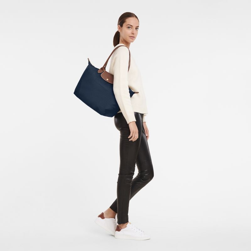 Navy Longchamp Le Pliage Original L Women's Tote Bags | 3726-YKGVT