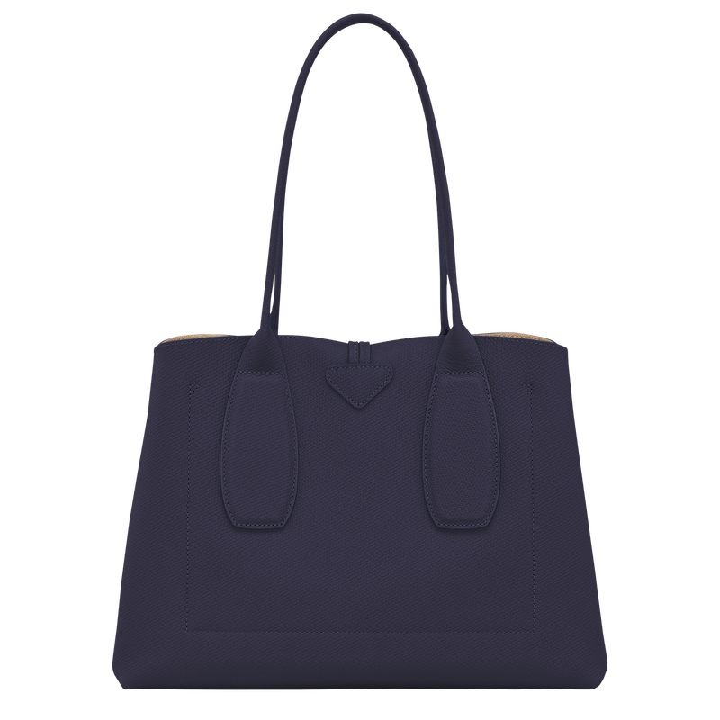 Navy Longchamp Roseau L Women's Tote Bags | 5134-STZRN